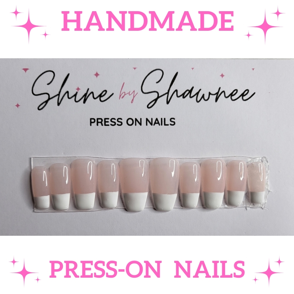 Handmade Luxury Press-On Nails | Sturdy & Reusable | FRENCH TIPS